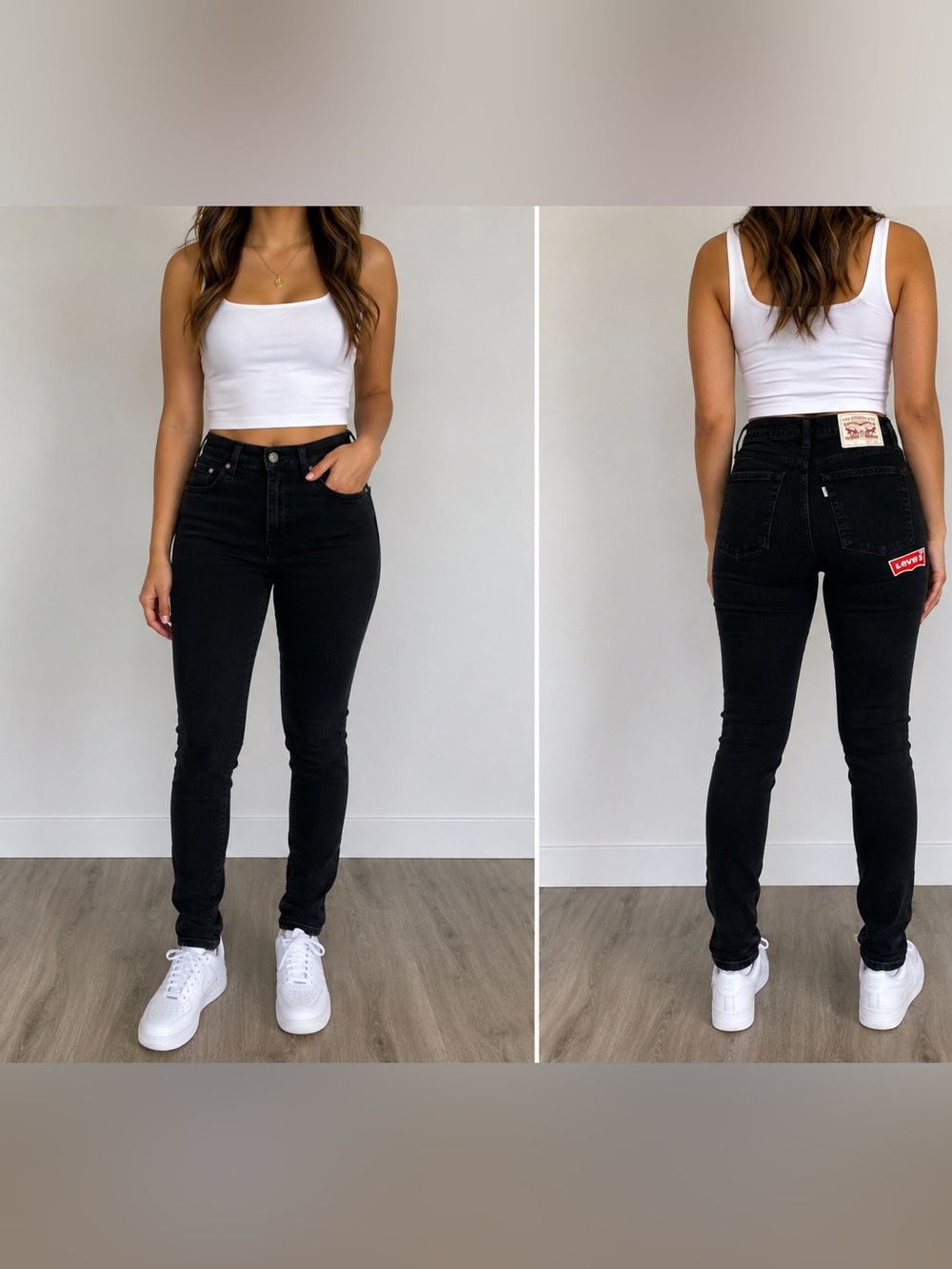 Levi’s Premium Women’s Black Skinny Jeans Slim Stretch Denim/Streetwear/Classic